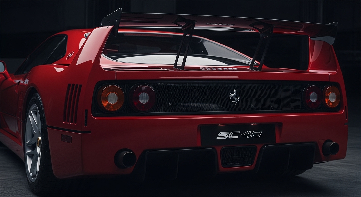 The distinctive rear of the Ferrari SC40