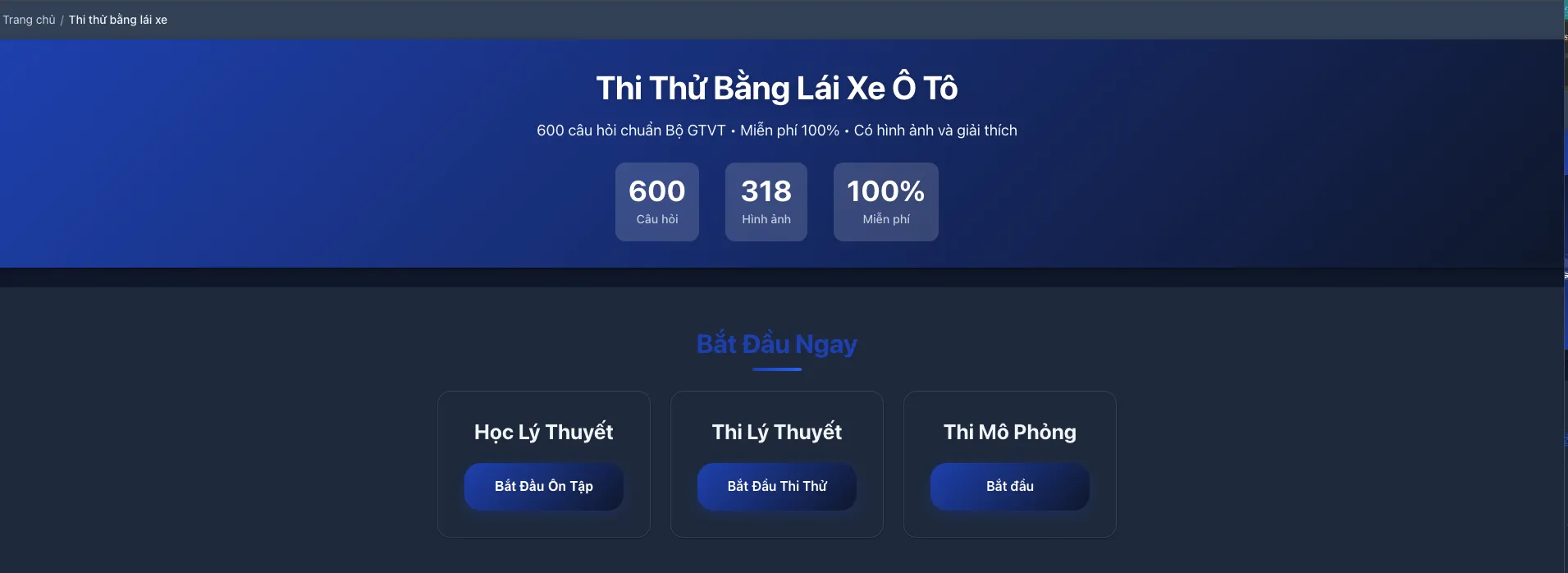 Nền tảng muabanxeoto.vn sắp ra mắt tính năng học và thi thử lý thuyết lái xe 2025